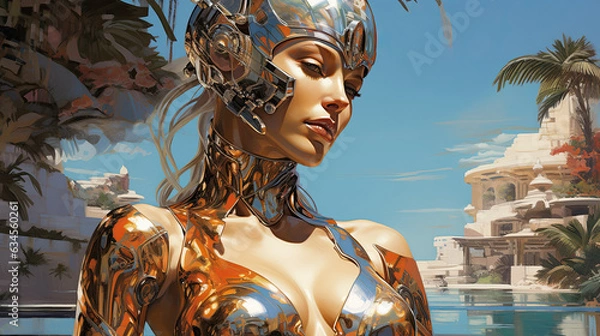 Fototapeta Android Elegance Chronicles – Generative AI
