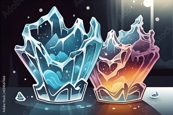 Fototapeta a brilliant glass made of ice. Generative AI