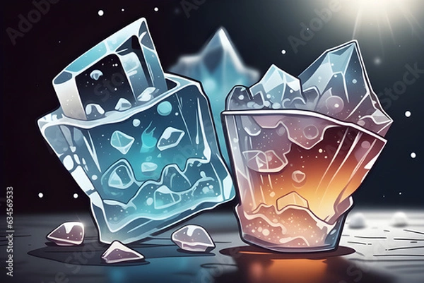 Fototapeta a-brilliant-glass-made-of-ice. Generative AI