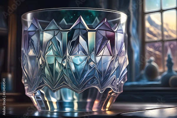 Fototapeta a-brilliant-glass-made-of-ice. Generative AI