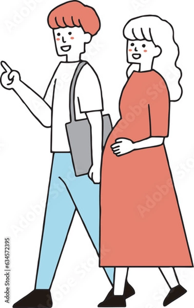 Fototapeta お出かけする夫婦　カップル