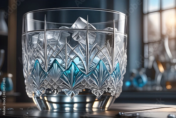 Fototapeta a-brilliant-glass-made-of-ice. Generative AI