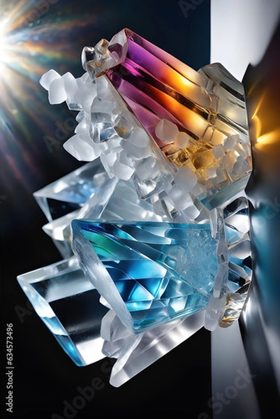 Fototapeta a-brilliant-glass-made-of-ice. Generative AI