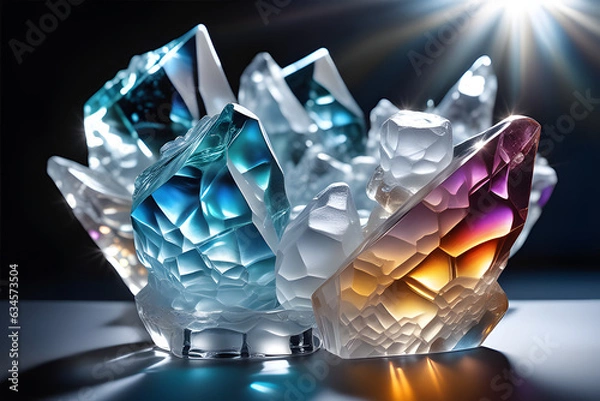 Fototapeta a-brilliant-glass-made-of-ice. Generative AI