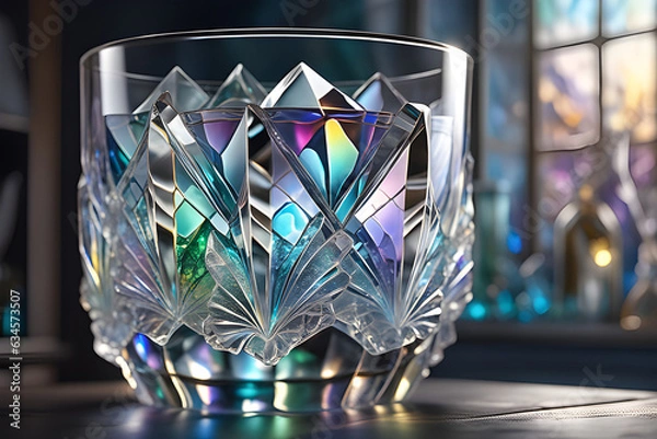 Fototapeta a-brilliant-glass-made-of-ice. Generative AI
