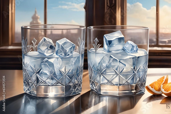 Fototapeta a-brilliant-glass-made-of-ice. Generative AI
