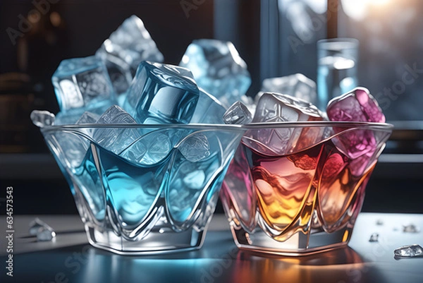 Fototapeta a-brilliant-glass-made-of-ice. Generative AI