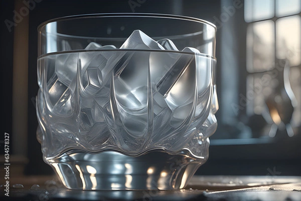 Fototapeta a-brilliant-glass-made-of-ice. Generative AI