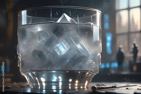 Fototapeta a-brilliant-glass-made-of-ice. Generative AI