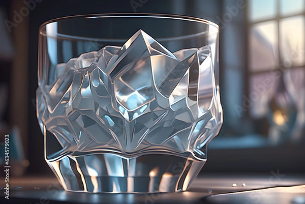 Fototapeta a-brilliant-glass-made-of-ice. Generative AI