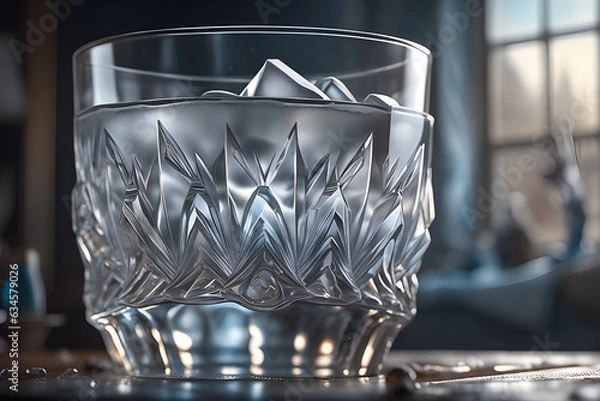 Fototapeta a-brilliant-glass-made-of-ice. Generative AI