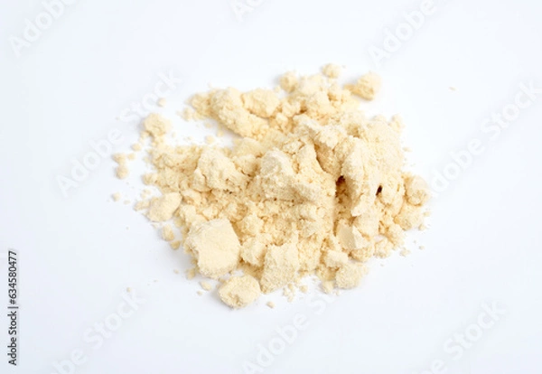 Obraz Plant protein powder isolated on white backgrouns.