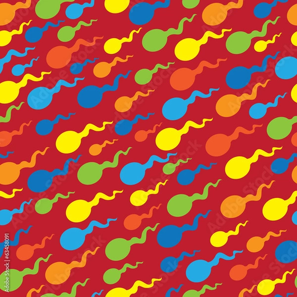 Obraz spermatozoon colorful seamless pattern