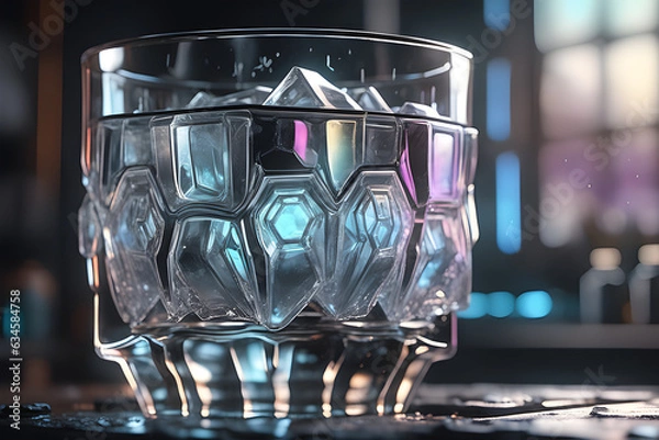 Fototapeta a-brilliant-glass-made-of-ice. Generative AI