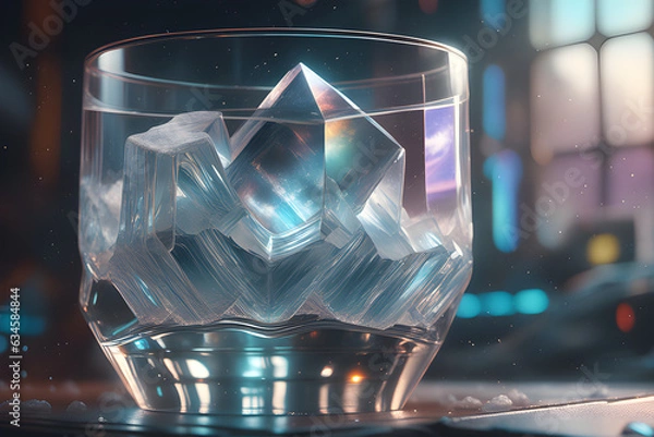 Fototapeta a-brilliant-glass-made-of-ice. Generative AI