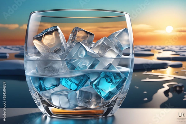 Fototapeta a-brilliant-glass-made-of-ice. Generative AI