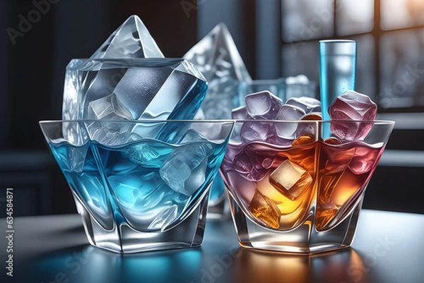 Fototapeta a-brilliant-glass-made-of-ice. Generative AI