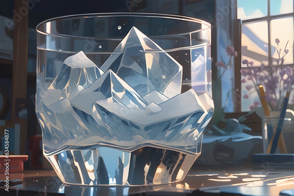 Fototapeta a-brilliant-glass-made-of-ice. Generative AI