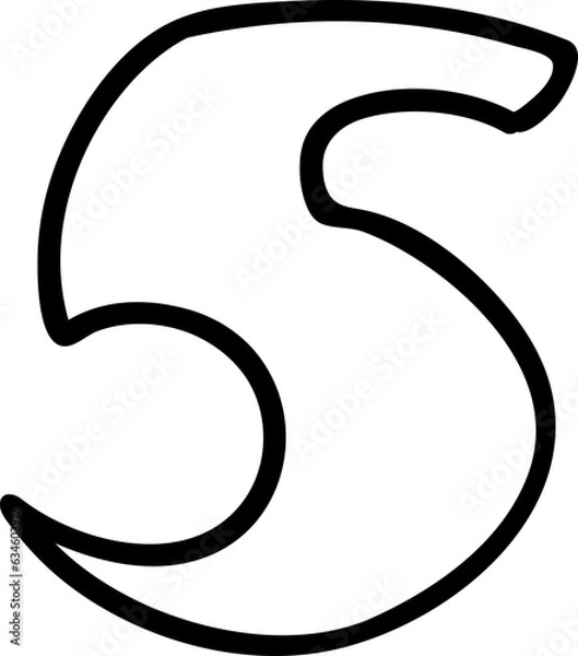 Fototapeta 5 number alphabet line letter display font.