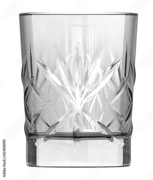 Obraz Old fashioned glass on isolated background. 3d rendering