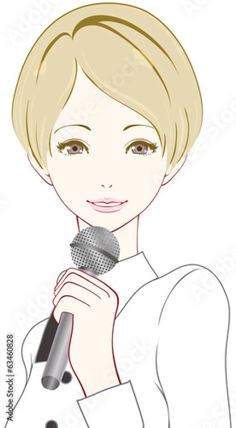 Fototapeta 女性　マイク