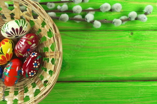 Obraz pisanki w koszyczku