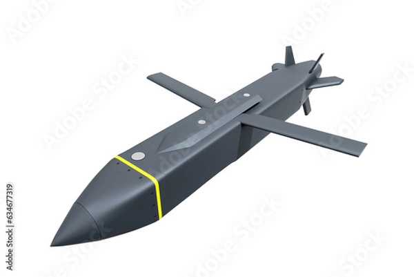 Obraz Storm Shadow cruise missile isolated on white background - 3d rendering