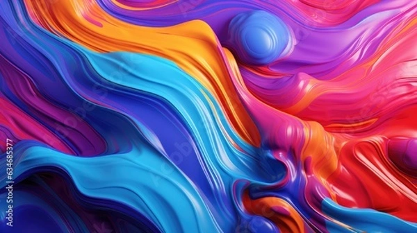Fototapeta 3D Liquid Colorful Paint Background