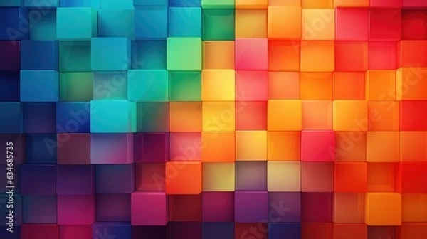Fototapeta Abstract background with bright squares