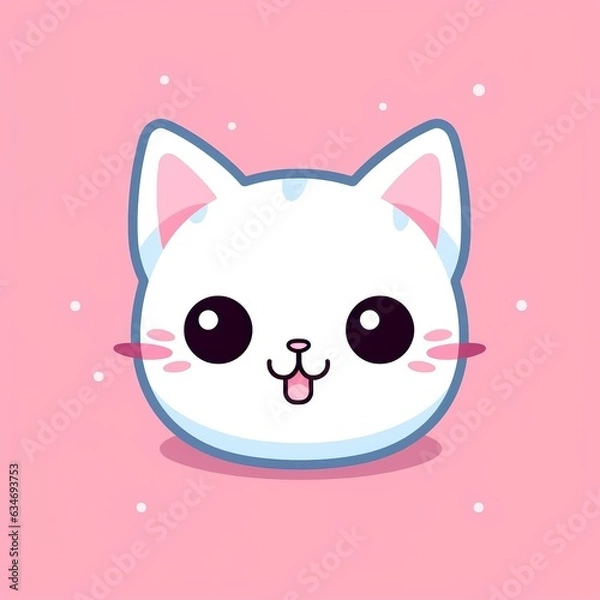 Obraz cute kawaii cat head