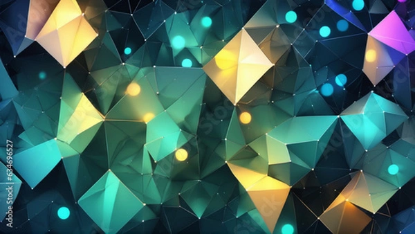 Fototapeta 緑からのgradation,幾何学的な背景, AI Generated	
