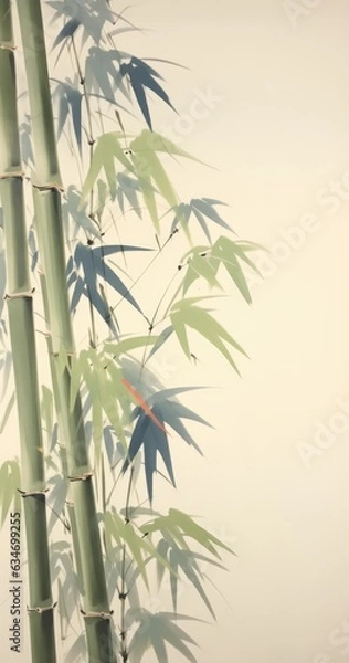 Fototapeta Chinese ink freehand bamboo, Chinese traditional Chinese style abstract bamboo poetic ink painting