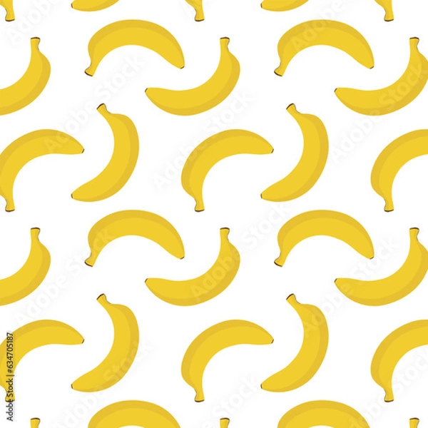 Fototapeta Seamless pattern with yellow bananas, vector illustration.