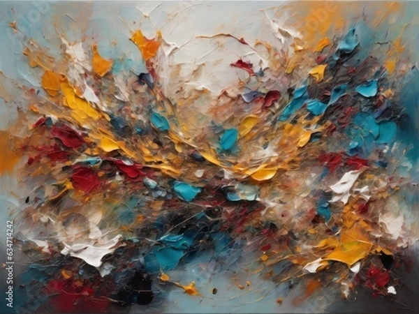 Fototapeta A canvas filled with swirling colors, bold brushstrokes, and unexpected textures