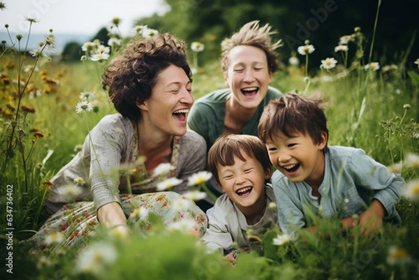 Fototapeta good mental health in the family generative ai