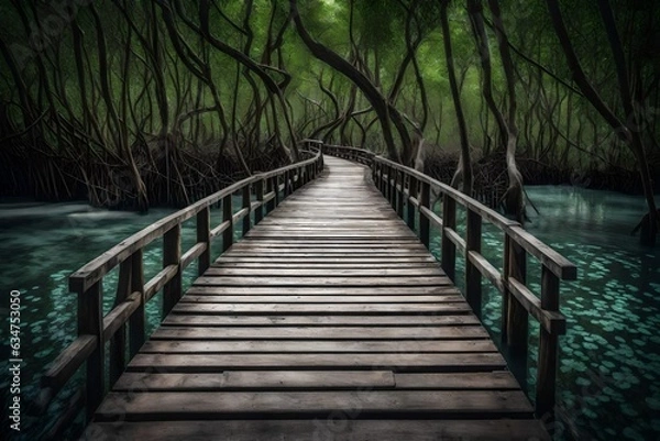 Fototapeta boardwalk in the forest