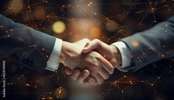Fototapeta two business partners shaking hands