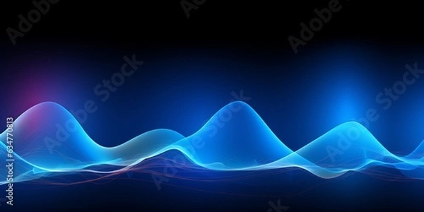 Obraz blue heartbeat wave line background