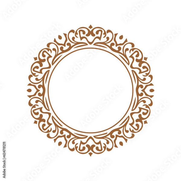 Obraz mandala round frame with ornament