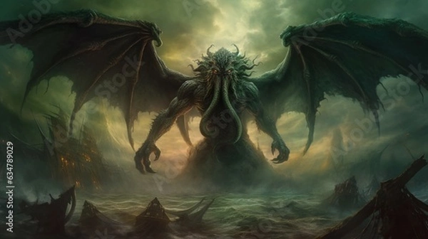 Fototapeta Cthulhu drawn by Stefan Koidl.Generative AI