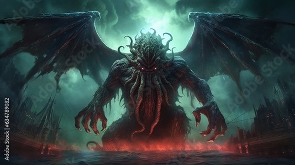 Fototapeta Cthulhu drawn by Stefan Koidl.Generative AI
