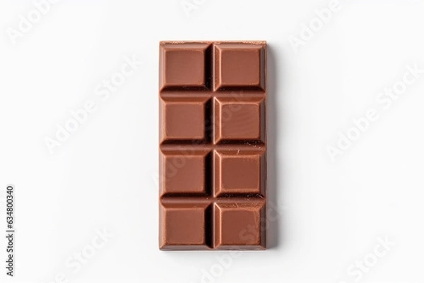 Obraz Chocolate bar isolated on white background .Generative Ai.