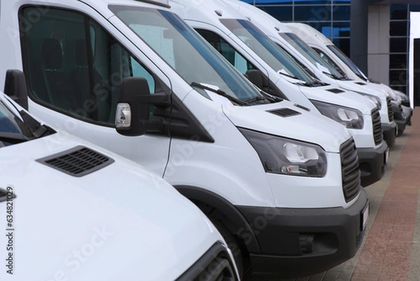 Obraz Minibuses and vans outside