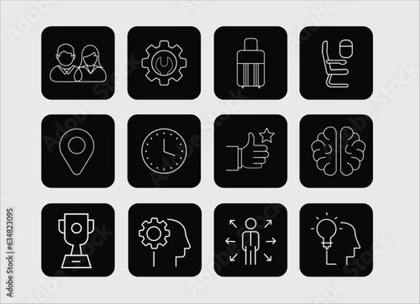 Obraz Creative business solutions related icon set. generic icon set, signs, symbols stroke.