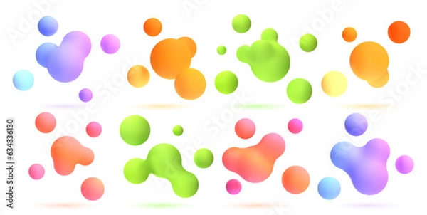 Fototapeta 3d abstract blobs set.
