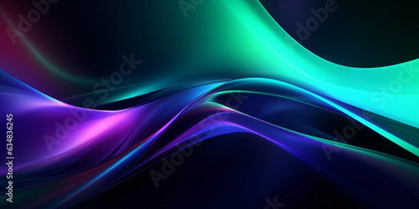 Fototapeta abstract background with smooth lines in blue, purple and green colors