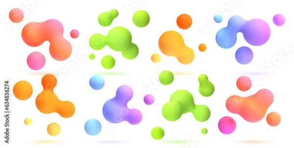 Fototapeta 3d abstract blobs set.