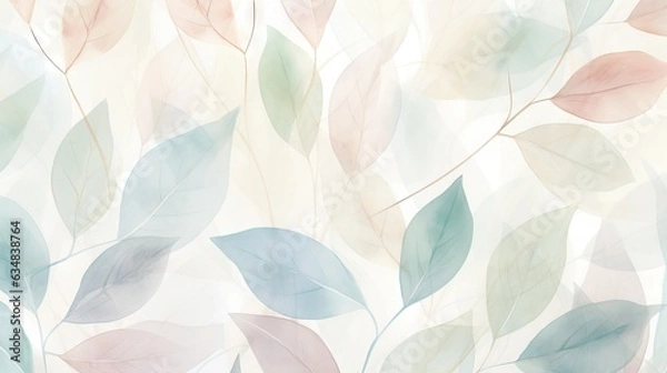 Fototapeta  a picture of a bunch of leaves on a white background.  generative ai