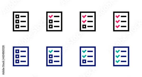 Obraz チェックリストのベクターアイコンセット