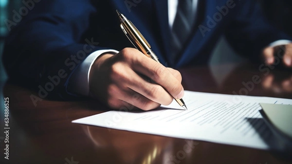 Obraz  businessman signing a document